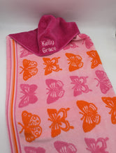 Load image into Gallery viewer, Hooded Towel - Neon Butterflies

