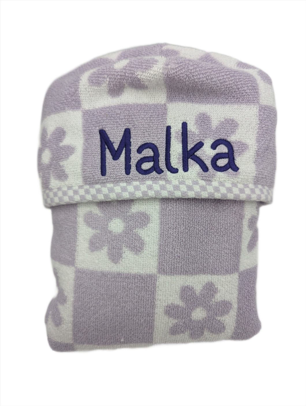 Hooded Towel - Groovy Purple Checker