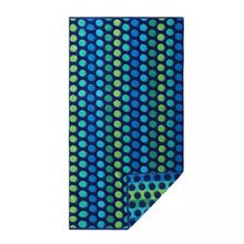 Load image into Gallery viewer, Hooded Towel - Blue &amp; Green Dots
