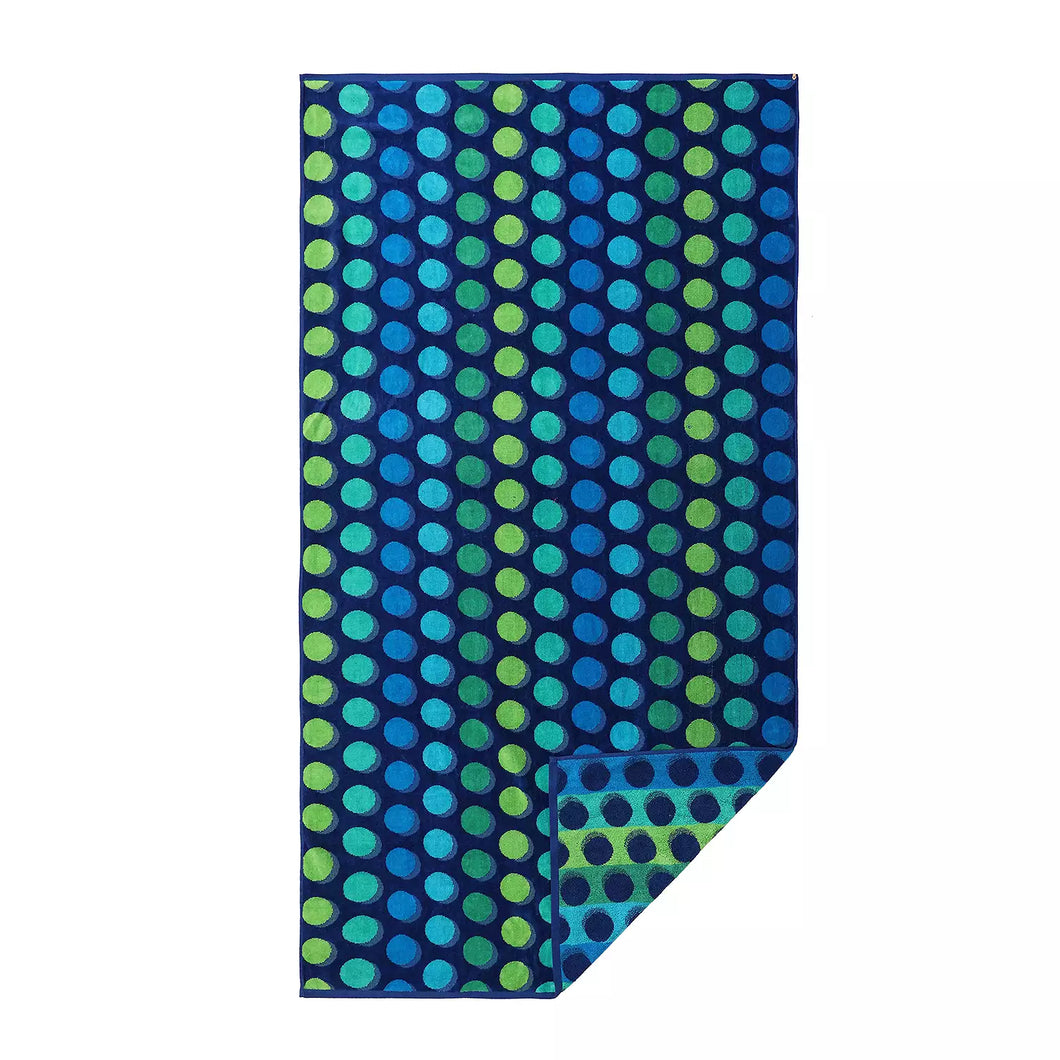 Hooded Towel - Blue & Green Dots