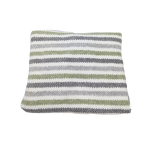 Load image into Gallery viewer, Hooded Towel - Green &amp; Grey Stripes
