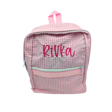 Load image into Gallery viewer, Pink Gingham Knapsack Small
