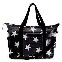 Load image into Gallery viewer, Puffer Weekender - Stars - Black and White
