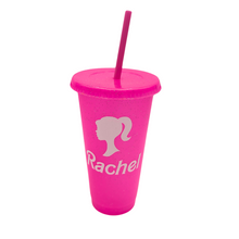 Load image into Gallery viewer, Plastic Pink Sparkle Tumbler
