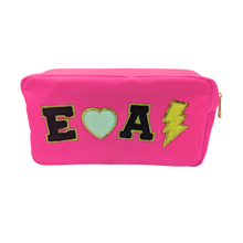 Load image into Gallery viewer, Varsity Cosmetic Bag - Hot Pink
