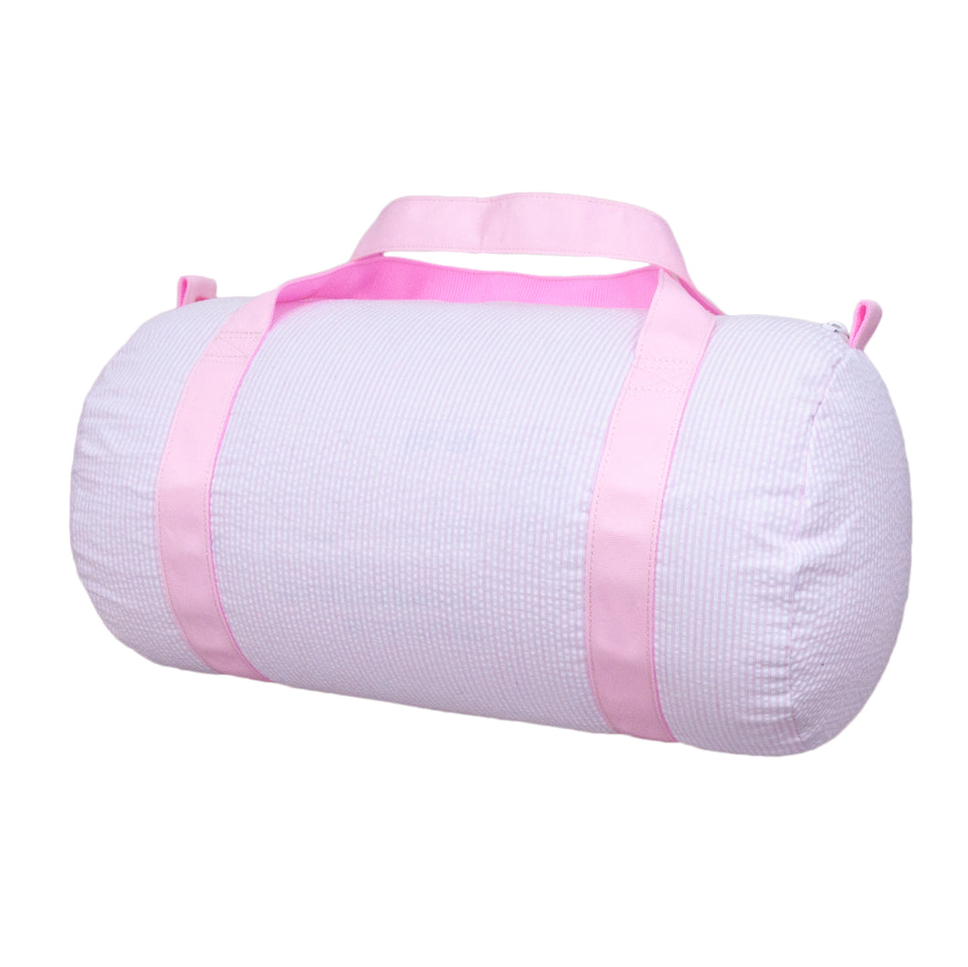 Medium Duffle Bag - Pink Seersucker