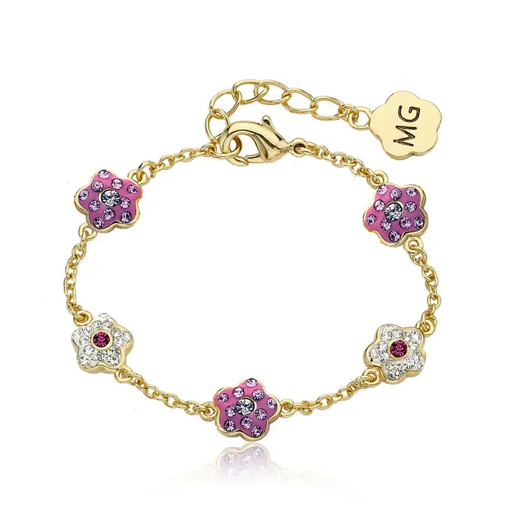 Chrystal Flower Chain Bracelet