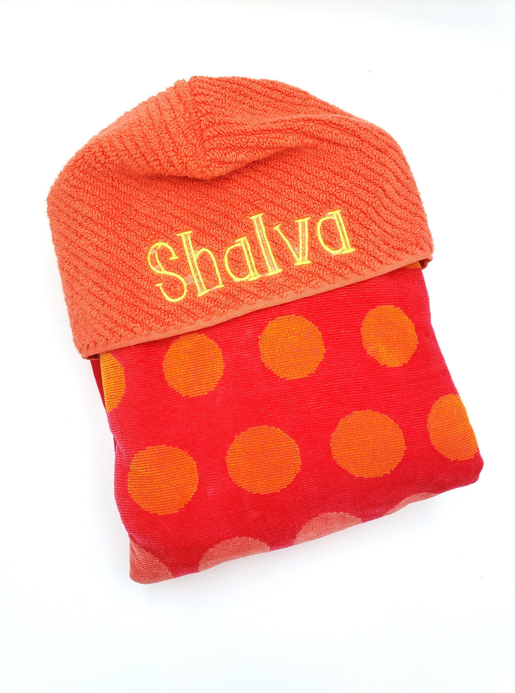 Hooded Towel - Coral Dots