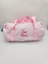Load image into Gallery viewer, Medium Duffle Bag - Pink Seersucker
