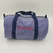 Load image into Gallery viewer, Small Duffle Bag - Navy Chambray
