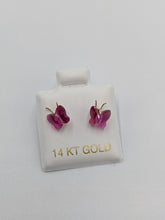 Load image into Gallery viewer, Butterfly Earrings Magenta
