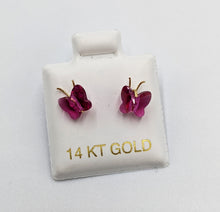 Load image into Gallery viewer, Butterfly Earrings Magenta
