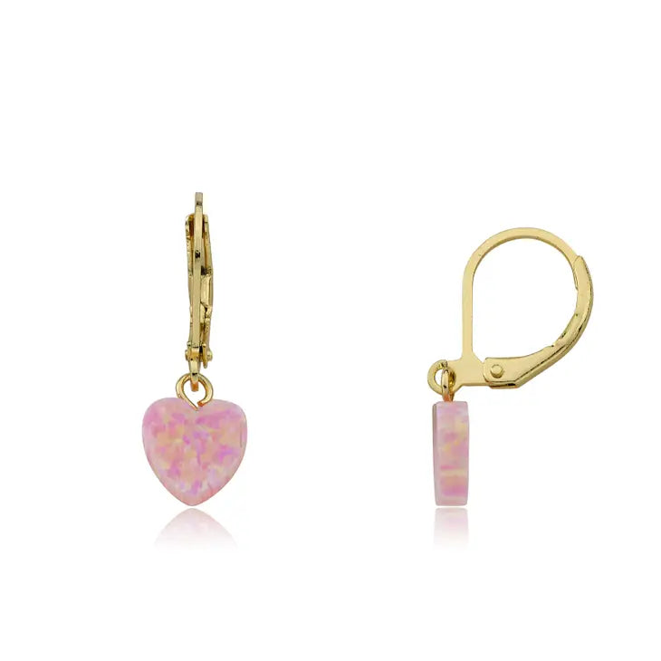 Earrings - Glitter Girl Opal Heart