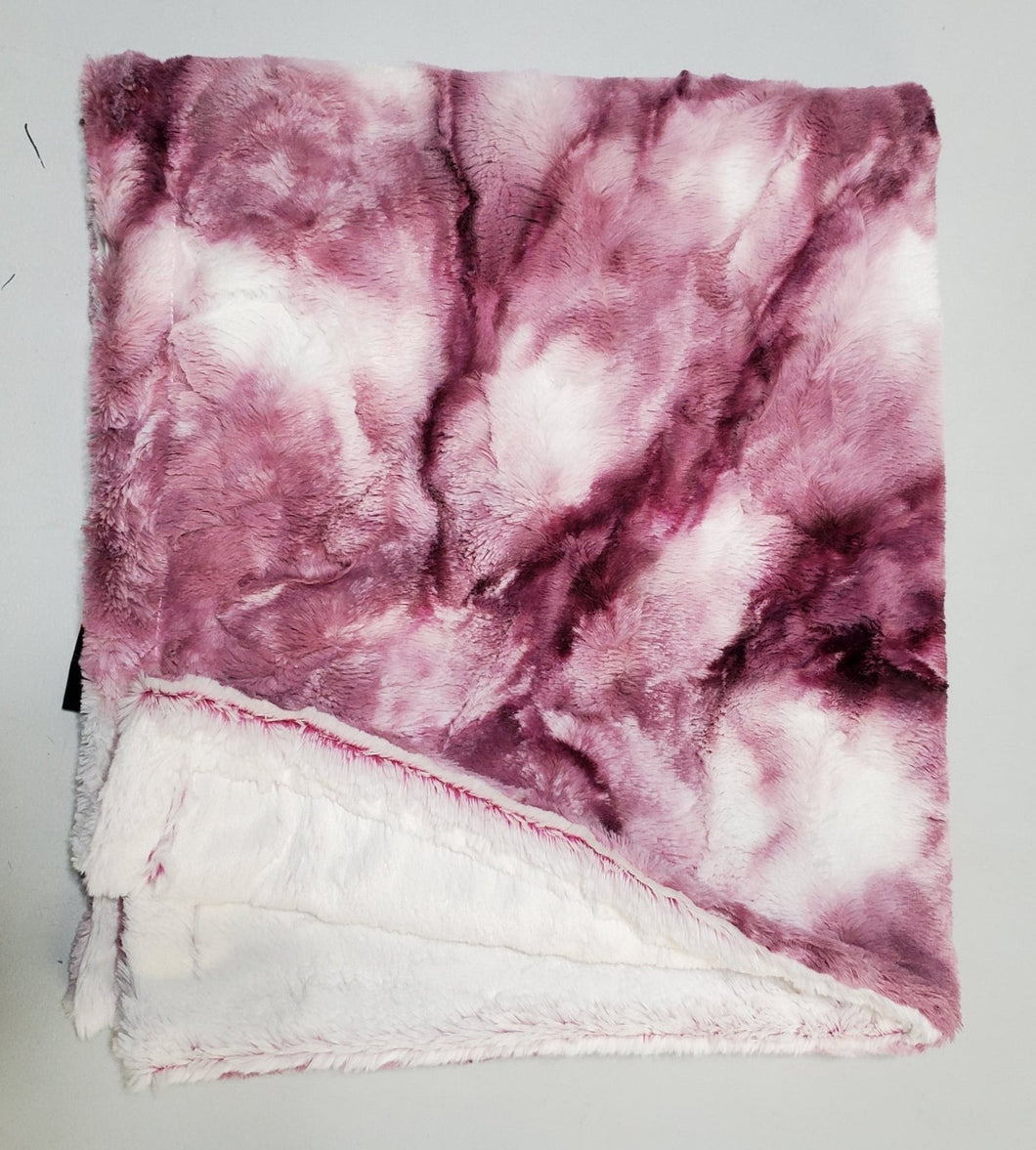 Minky Blanket Marble Berry