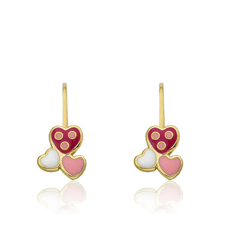 Earrings - Triple Hearts