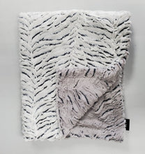 Load image into Gallery viewer, Minky Blanket Zebra Frost Silver
