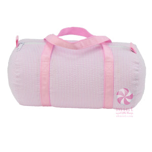 Small Duffle Bag - Pink Seersucker
